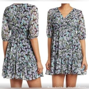 Just… Taylor Floral V-neck Empire Waist Mini Dress Feminine Women’s Size 8